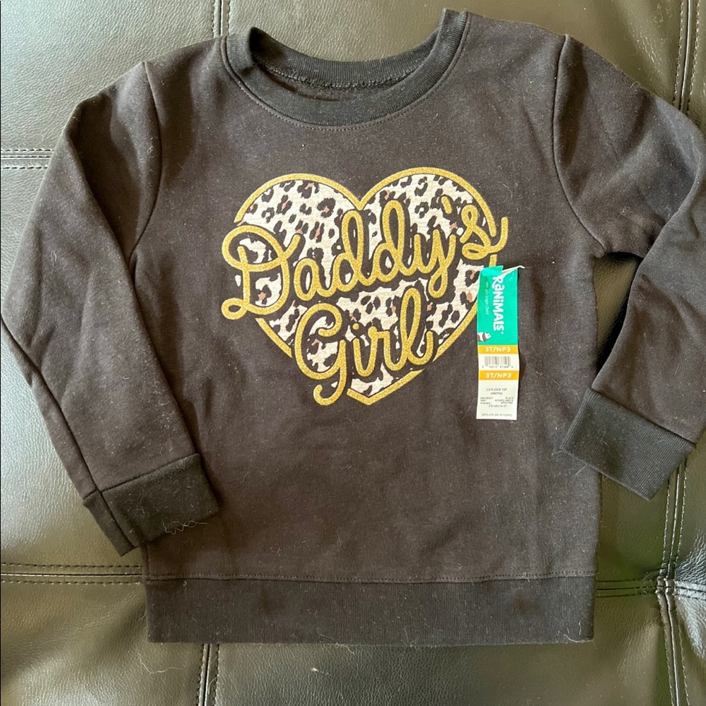 Daddy’s girl black cheetah sweatshirt